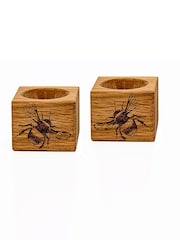 Selbrae House Set of 2 Oak Bee Egg Cups - Image 2 of 2