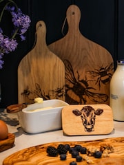The Just Slate Company White Butter Dish - Jersey Cow - Image 1 of 2