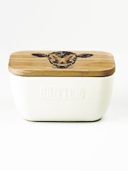 The Just Slate Company White Butter Dish - Jersey Cow - Image 2 of 2
