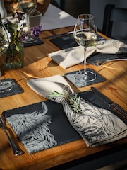 The Just Slate Company Slate Coaster & Place Mat Gift Set - Highland Cow - Image 1 of 3