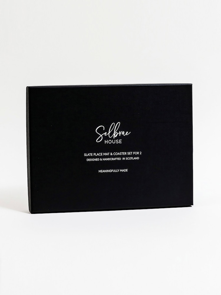 The Just Slate Company Slate Coaster & Place Mat Gift Set - Highland Cow - Image 3 of 3