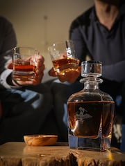 Selbrae House Clear Golf Decanter and Glass Set - Image 1 of 4