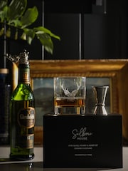 Selbrae House Chrome Stag Glass, Pourer and Jigger Set - Image 1 of 3