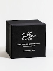 Selbrae House Clear Stag Glass Tumbler and Coaster Set - Image 3 of 3