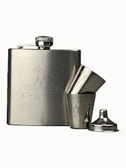 The Just Slate Company Chrome Hip Flask & Cup Set - Golf - Image 2 of 4