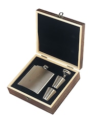 The Just Slate Company Chrome Hip Flask & Cup Set - Golf - Image 3 of 4