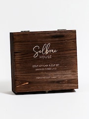 The Just Slate Company Chrome Hip Flask & Cup Set - Golf - Image 4 of 4