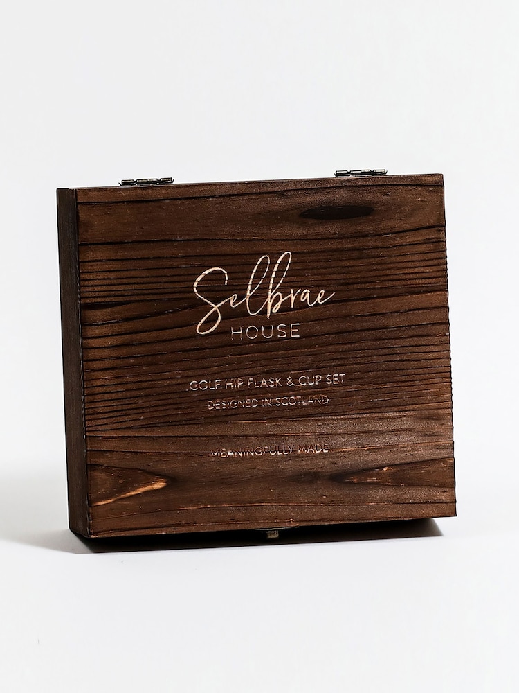 The Just Slate Company Chrome Hip Flask & Cup Set - Golf - Image 4 of 4