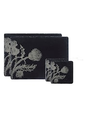 The Just Slate Company Slate Place Mat & Coaster Set  - Thistle Trio - Image 1 of 1