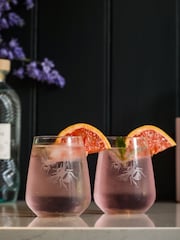 Selbrae House Set of 2 Clear Bee Stemless Glasses - Image 1 of 3