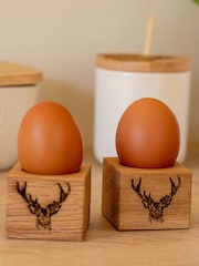 Selbrae House Set of 2 Oak Stag Prince Egg Cups - Image 1 of 2