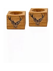 Selbrae House Set of 2 Oak Stag Prince Egg Cups - Image 2 of 2
