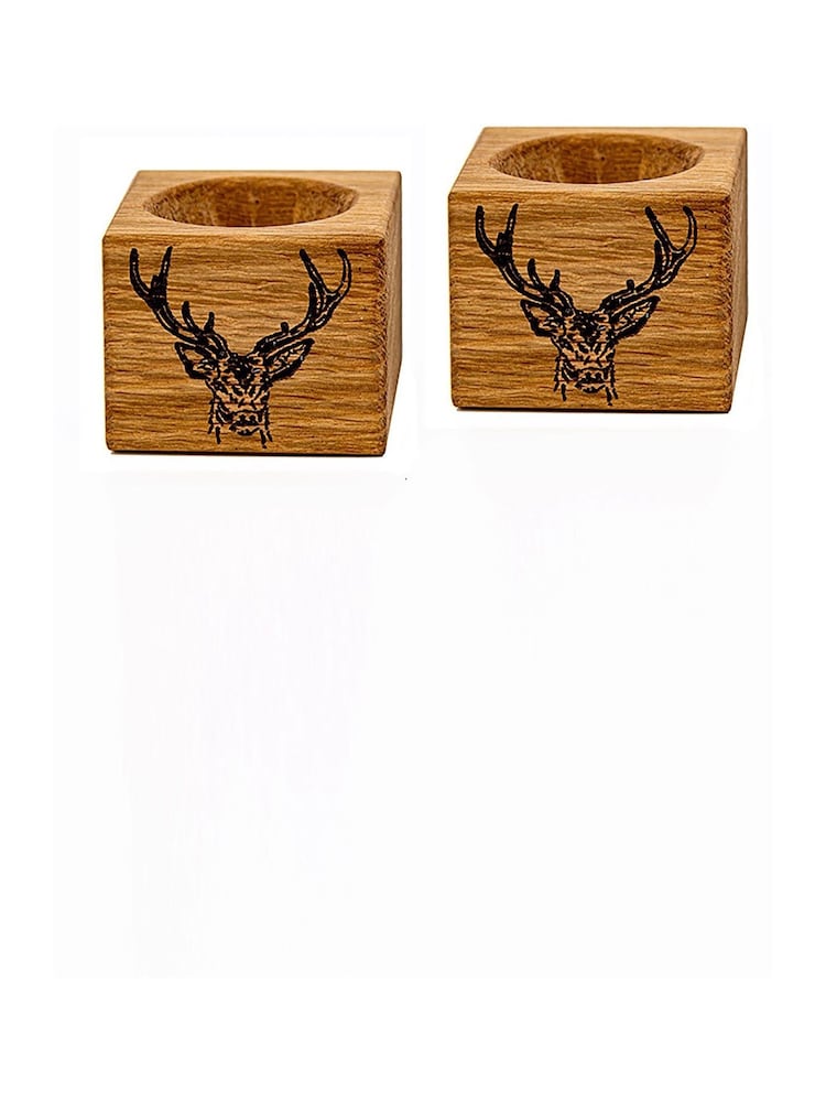 Selbrae House Set of 2 Oak Stag Prince Egg Cups - Image 2 of 2 Selbrae House Set of 2 Oak Stag Prince Egg Cups - Image 2 of 2