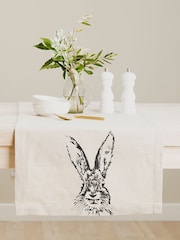 Selbrae House Linen Hare Table Runner - Image 1 of 2