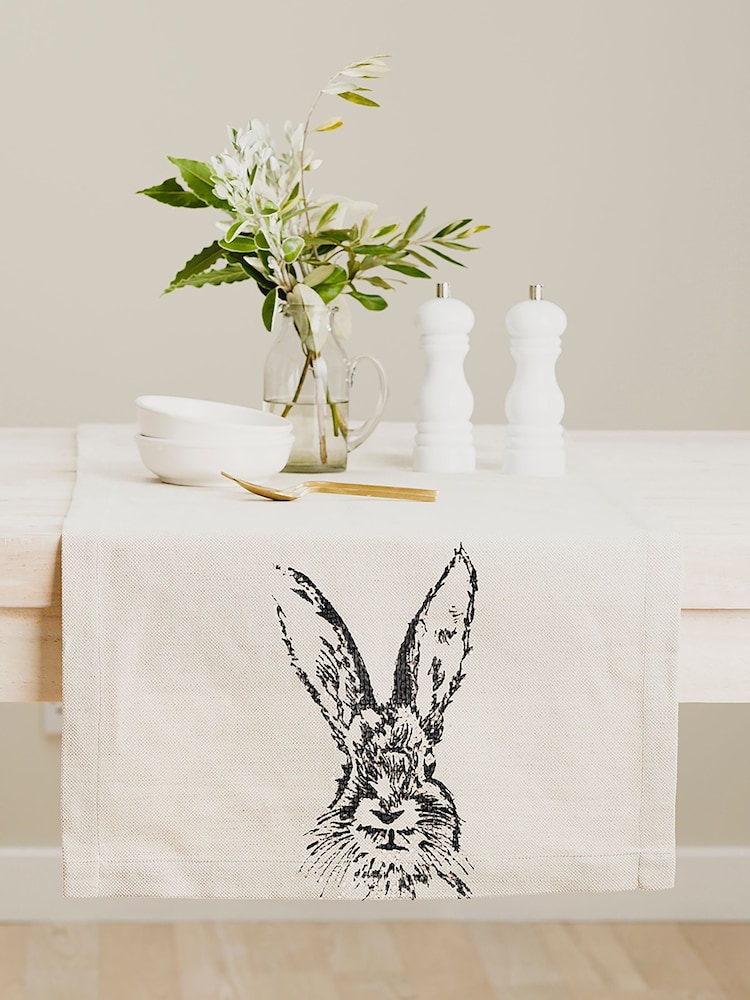 Selbrae House Linen Hare Table Runner - Image 1 of 2