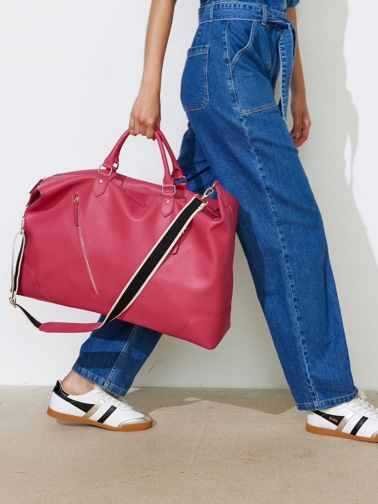 Oliver Bonas Pink Olivia Raspberry Weekend Bag - Image 7 of 7
