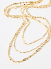 Oliver Bonas Gold Tone Zetna Fine Chain Layered Necklace - Image 2 of 4