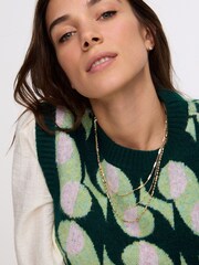 Oliver Bonas Gold Tone Zetna Fine Chain Layered Necklace - Image 4 of 4