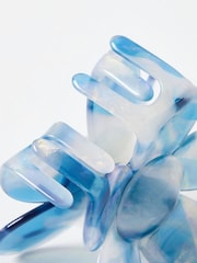 Oliver Bonas Blue Agnes Flower Blue Shimmer Hair Claw Clip - Image 3 of 6