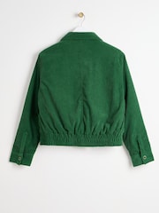 Oliver Bonas Green Corduroy Scallop Pocket Collared Jacket - Image 2 of 5