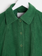 Oliver Bonas Green Corduroy Scallop Pocket Collared Jacket - Image 5 of 5