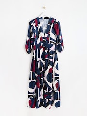Oliver Bonas Abstract Print Midi Dress - Изображение 3 из 8