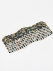 Oliver Bonas Green Edie Resin Wavy Hair Comb - Image 2 of 4