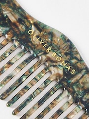 Oliver Bonas Green Edie Resin Wavy Hair Comb - Image 3 of 4