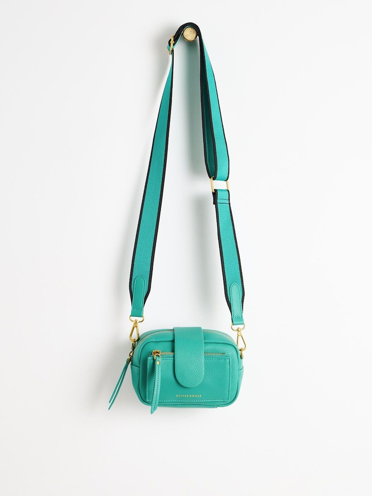 Oliver Bonas Green Cora Peacock Cross-Body Bag - Image 1 of 1