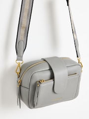 Oliver Bonas Grey Charlee Chevron Cross-Body Bag - Image 3 of 6