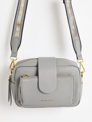 Oliver Bonas Grey Charlee Chevron Cross-Body Bag - Image 6 of 6