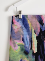 Oliver Bonas Black Infinity Print Ruched Midi Skirt - Image 5 of 5