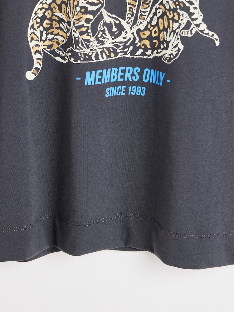 Oliver Bonas Grey Cat Club T-Shirt - Image 6 of 6