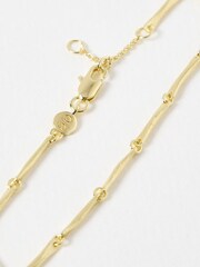 Oliver Bonas Gold Tone Eleanor Textured Bar Chian Bracelet - Image 3 of 3