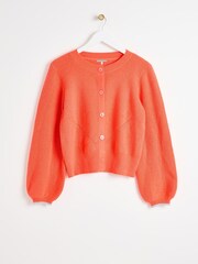 Oliver Bonas Pink Coral Knitted Cardigan - Image 1 of 6