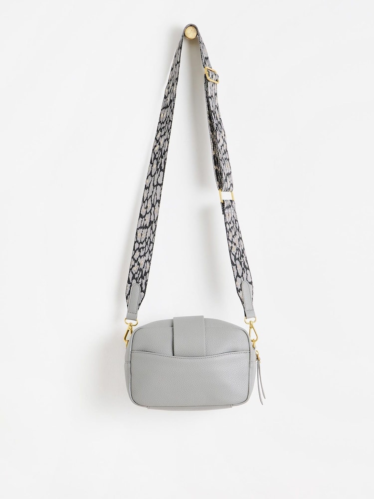 Oliver Bonas Grey Charlee Leopard Print Cross-Body Bag - Image 2 of 6