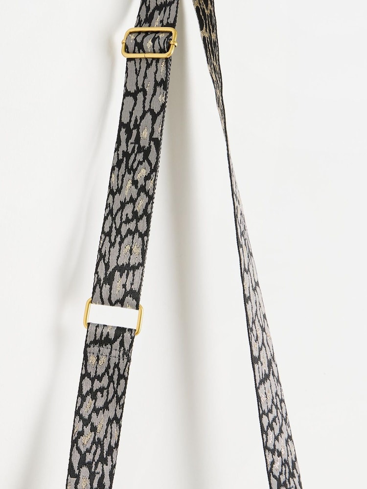 Oliver Bonas Grey Charlee Leopard Print Cross-Body Bag - Image 6 of 6