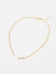 Oliver Bonas Gold Tone Eleanor Textured Bar Collar Necklace - Image 1 of 3
