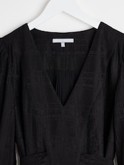 Oliver Bonas Black Luminous Floral Mini Dress - Image 3 of 6