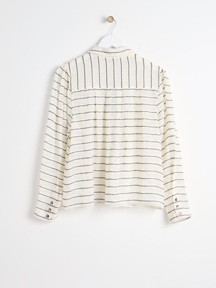 Oliver Bonas White Stripe Shirt - Image 2 of 5 Oliver Bonas White Stripe Shirt - Image 2 of 5