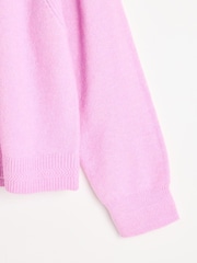 Oliver Bonas Pink Neon Pointelle Knitted Jumper - Image 5 of 6