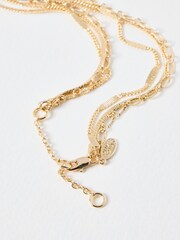 Oliver Bonas Gold Tone Somaya Layered Triangular Pendant Necklace - Image 3 of 3