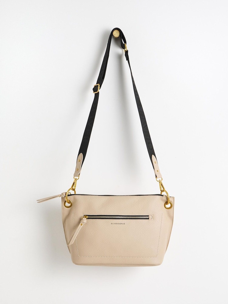 Oliver Bonas Cream Medium Elsie Cross-Body Bag - Image 1 of 6