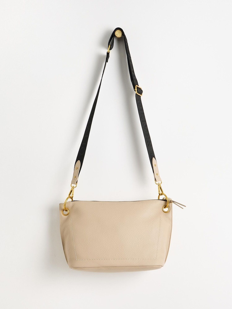 Oliver Bonas Cream Medium Elsie Cross-Body Bag - Image 2 of 6