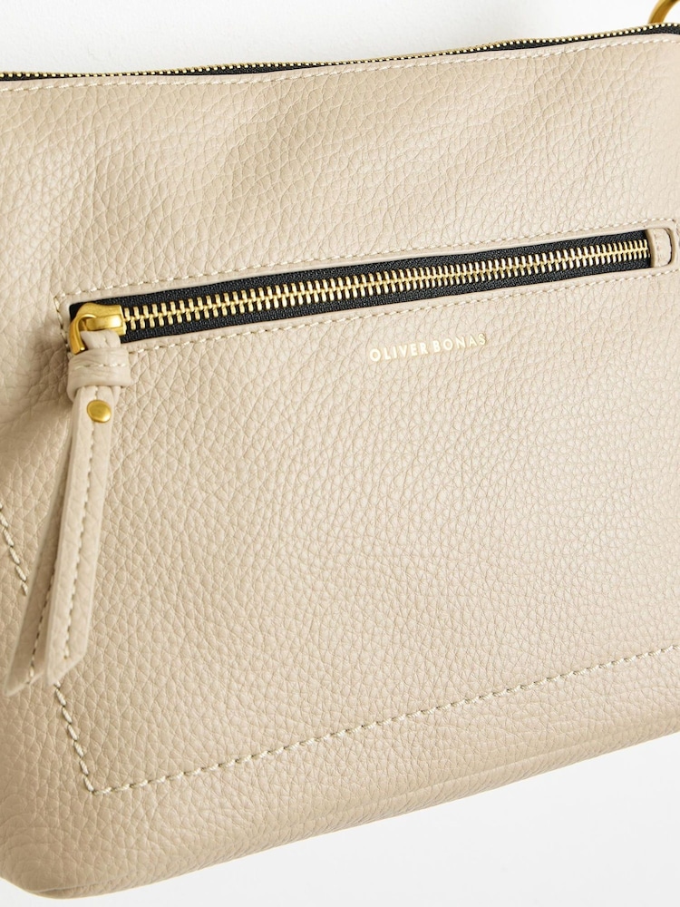 Oliver Bonas Cream Medium Elsie Cross-Body Bag - Image 6 of 6