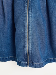 Oliver Bonas Blue Denim Collarless Mini Dress - Image 6 of 6