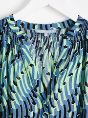 Oliver Bonas Blue & Green Geometric Mini Dress - Image 3 of 6
