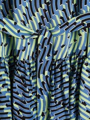 Oliver Bonas Blue & Green Geometric Mini Dress - Image 6 of 6