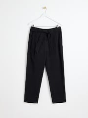 Oliver Bonas Black Tie Waist Tapered Trousers - Image 1 of 5