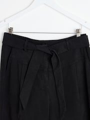 Oliver Bonas Black Tie Waist Tapered Trousers - Image 3 of 5